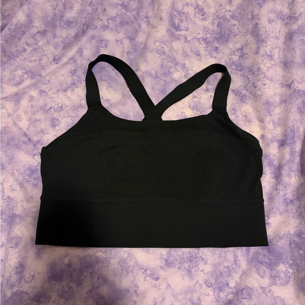 Athleta warrior long line sports bra in black size medium